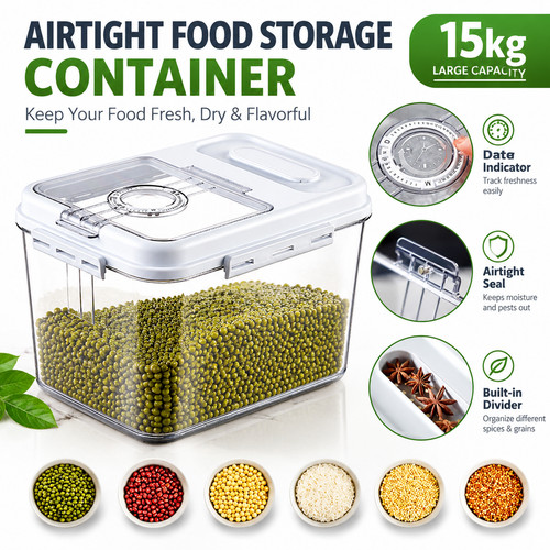 Rice storage container 15kg - rice,