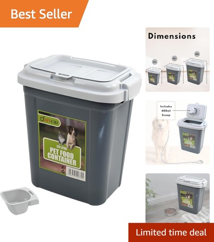 30l grey pet food - pet, storage